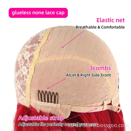 Wholesale 10A 100% human hair wigs red colored short bob wig straight bob human hair bob wigs lace front
